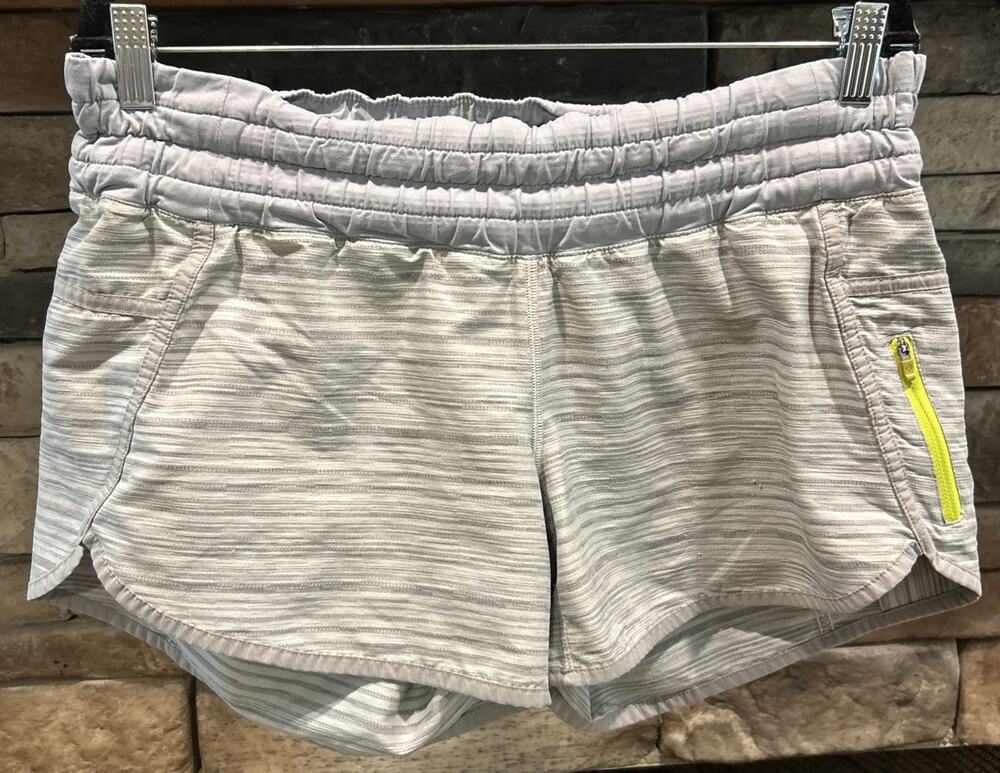 Women’s LULULEMON Tracker II We Are From Space Silver Spoon Gray Shorts 10 *A3